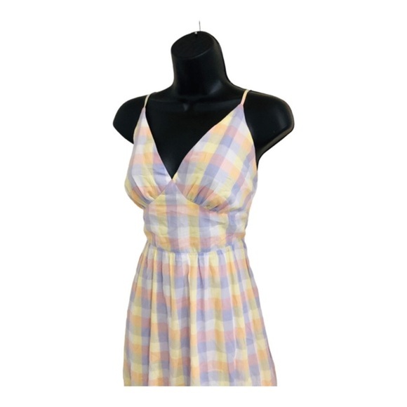 Jessica Simpson‎ pastel tiered cutout back tie summer halter dress size medium - Picture 7 of 16
